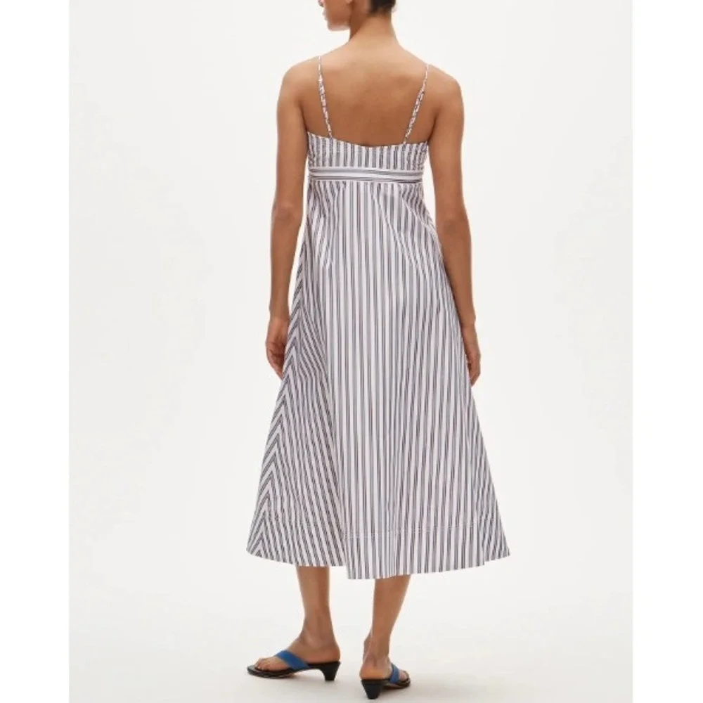 NEW J.Crew Striped Maxi Dress 20T Blue White Women Tall Cotton Coastal Sundress